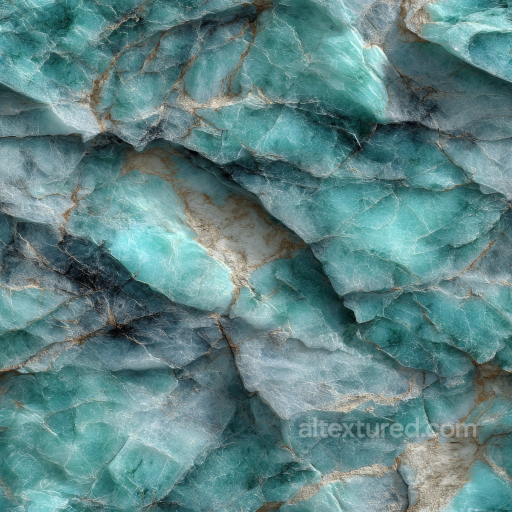 Turquoise Marble Stone PBR Texture with Natural Veins and Smooth Surface seamless Stone PBR texture