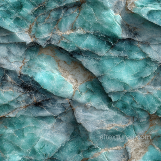 Turquoise Marble Stone PBR Texture with Natural Veins and Smooth Surface Stone texture preview