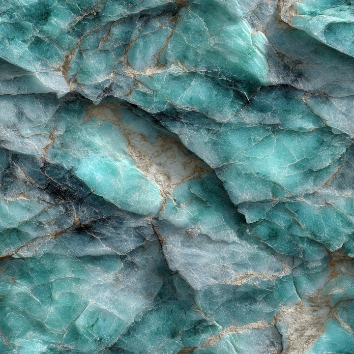 Turquoise Marble Stone with Natural Veins and Smooth Surface seamless PBR texture preview