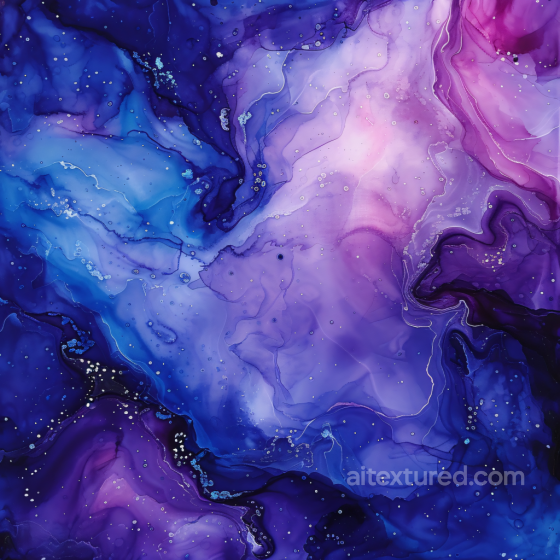 Alcohol Ink PBR Texture Featuring Purple and Blue Fluid Waves with Delicate Veining Alcohol ink texture preview