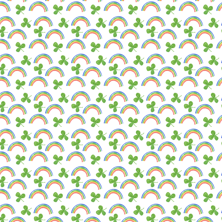 With Colorful Rainbows And Green Shamrocks seamless PBR texture preview