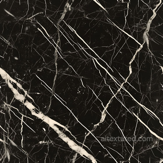 Black Marble PBR Texture with Distinctive White and Cream Veins Marble texture preview