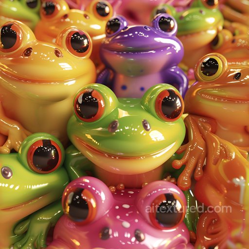 Inflated PBR Texture Featuring Glossy Multicolor Frog Eye Surfaces seamless Inflated PBR texture