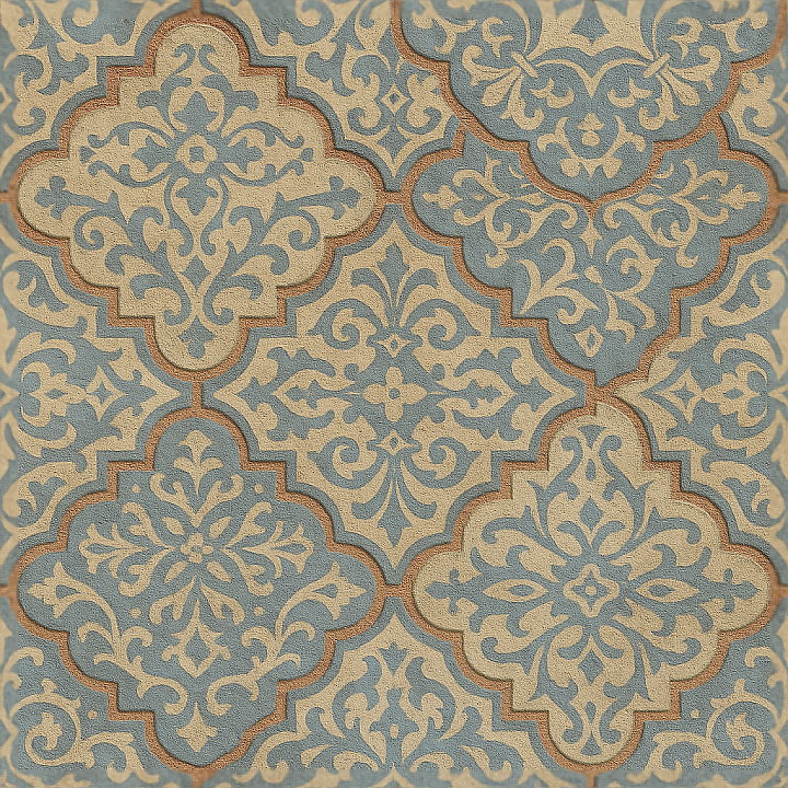 Encaustic Tiles Mosaic With Arabesque Patterns And Matte Finish seamless PBR texture preview