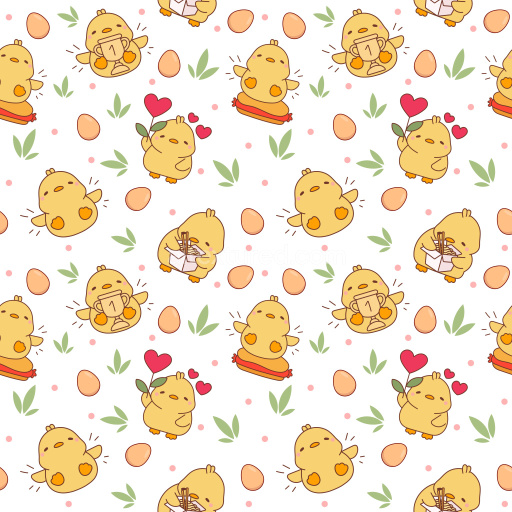 Pattern Bundle - Seamless 3D Pattern PBR Texture with Cute Chicken Motifs and Playful Elements texture preview