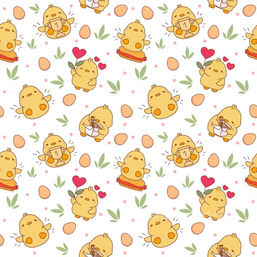 Pattern PBR Texture with Cute Chicken Motifs and Playful Elements seamless Pattern Bundle PBR texture