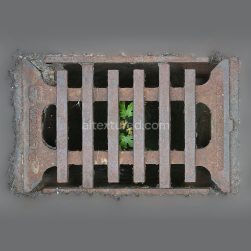 Grate Metal Rusty Seamless Drain Grungy Tileable Industrial Weathered Urban