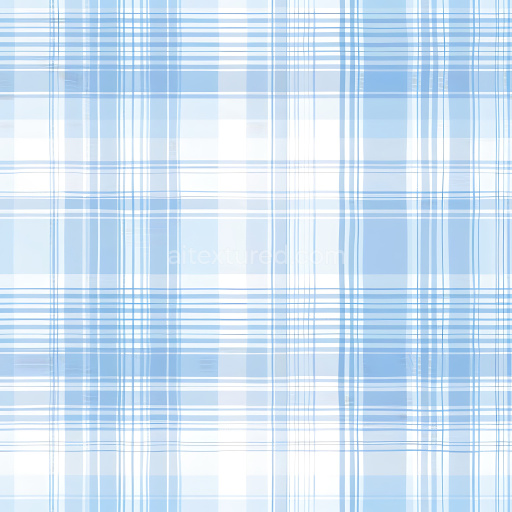 Seamless 3D PBR Texture of Soft Blue and White Plaid Fabric Pattern