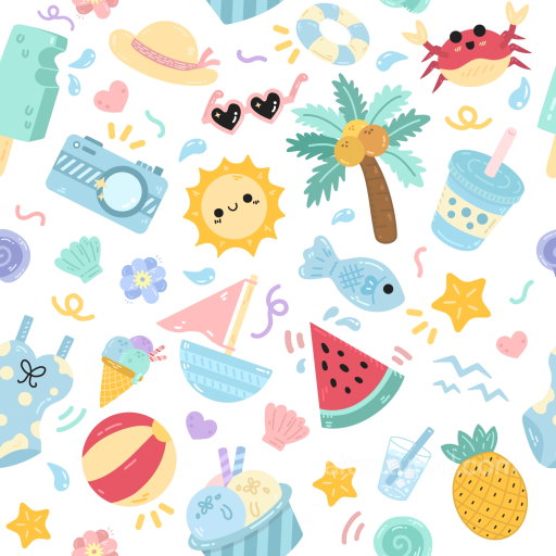 Cartoon Summer Pattern Texture for Baby Boy Category seamless Baby Boy  PBR texture