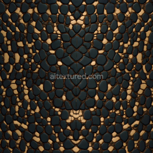 Seamless 3D PBR Texture of Dark Mottled Reptile-Like Skin with Smooth Scales