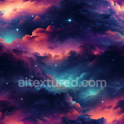 seamless Seamless 3D Space PBR Texture Featuring Vibrant Nebula Clouds and Starfield texture 8k free download PBR