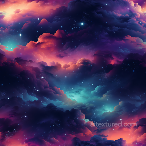 Space PBR Texture Featuring Vibrant Nebula Clouds and Starfield Star, space, planets texture preview