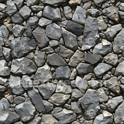 seamless Seamless 3D PBR Texture of Rough Rocky Ground Stone Wall with Varied Gray Stones texture 8k free download PBR