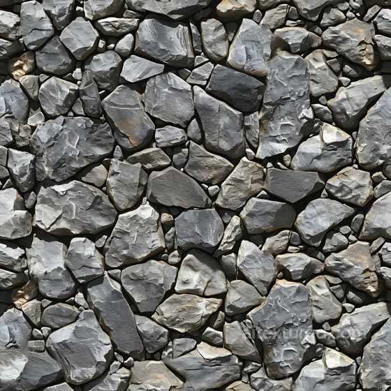 Rough Rocky Ground Stone Wall Seamless Texture with Varied Gray Stones Stone texture preview