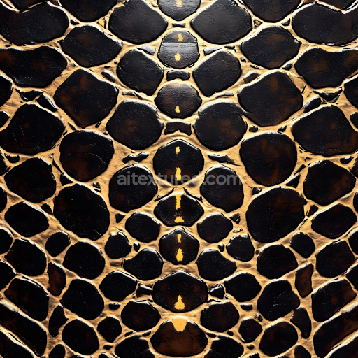 Seamless 3D PBR Reptilian Skin Texture Featuring Realistic Scaly Pattern and High Gloss