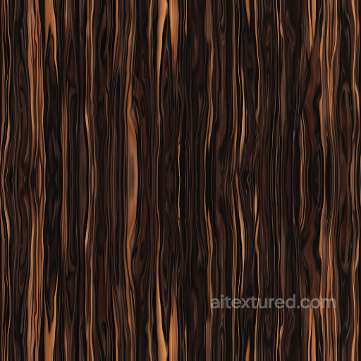 Dark Brown Exotic Wood Texture with Dramatic Grain Patterns seamless Wood PBR texture