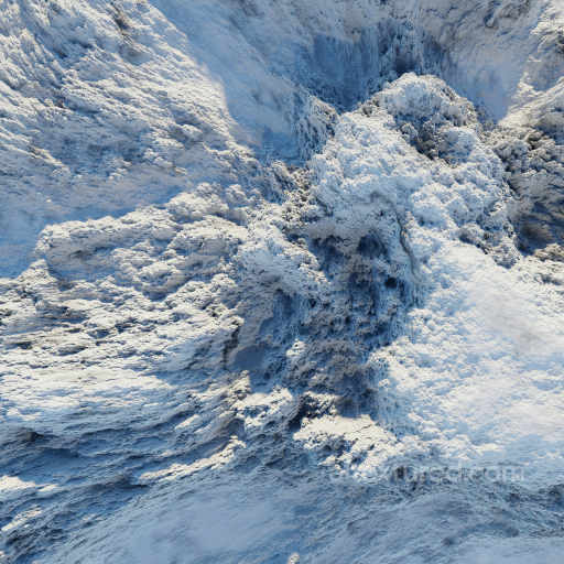 PBR Snow Texture with Fine Detailed Snow Surface seamless Snow-ice PBR texture