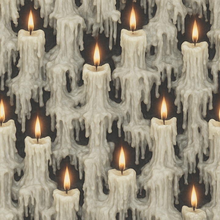Candle Wax With Melted Wax And Candle Drips seamless PBR texture preview