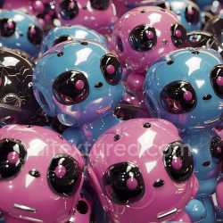 seamless Seamless 3D Inflated Glossy Vinyl Panels PBR Texture in Blue and Pink texture 8k free download PBR