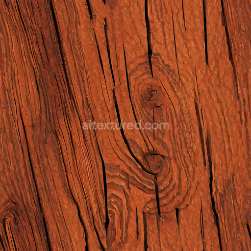 Seamless 3D PBR Rustic Redwood Planks Texture with Knots and Deep Grain