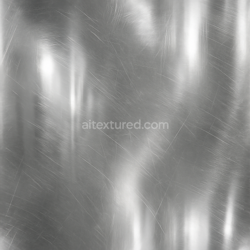 Seamless shiny metal 3d texture pbr 8k polished chrome surface with metal reflections and metal scratches