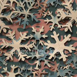 seamless Seamless 3D Winter Snowflake Camouflage PBR Texture with Earthy Tones texture 8k free download PBR