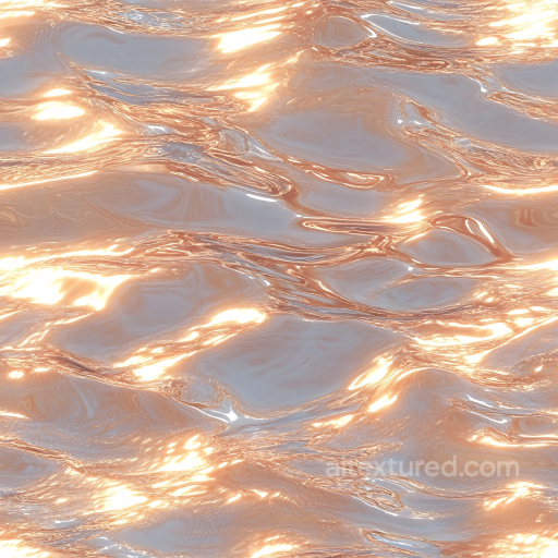 Water PBR Texture Featuring Warm Golden Reflections on Gentle Rippling Surface seamless Water PBR texture
