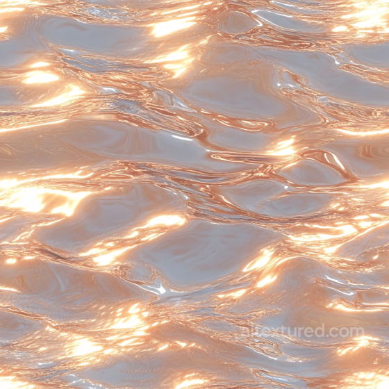 Water PBR Texture Featuring Warm Golden Reflections on Gentle Rippling Surface Water texture preview