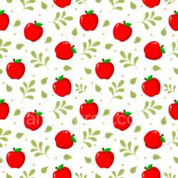 Pattern Bundle - Seamless 3D Pattern PBR Texture Featuring Red Apples and Green Leaves on White texture preview