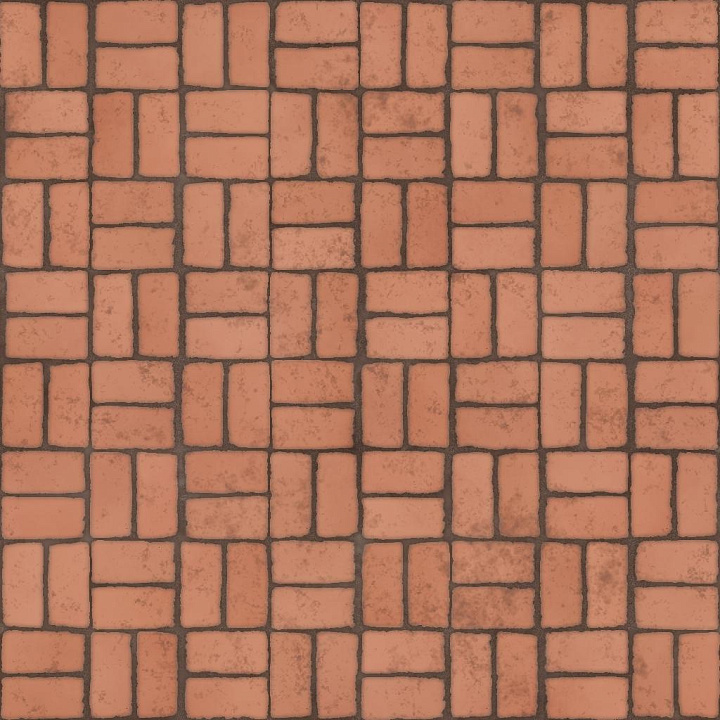 Traditional Red or Orange Brick in Basket Weave Layout seamless PBR texture preview