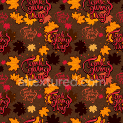 seamless Seamless 3D PBR Texture with Autumn Leaves and Thanksgiving Script Pattern texture 8k free download PBR