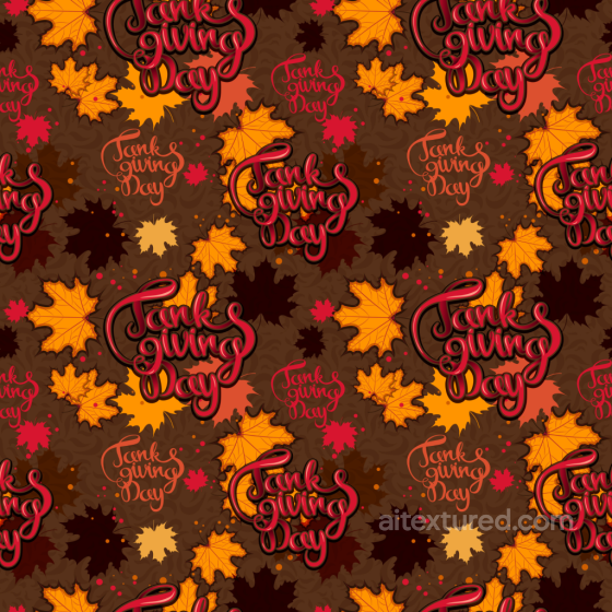 with Autumn Leaves and Thanksgiving Script Pattern Thanksgiving texture preview
