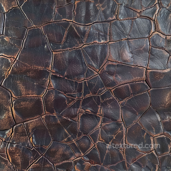 Cracked Distressed Brown Leather PBR Texture with Deep Fissures and Aging Effects Leather texture preview