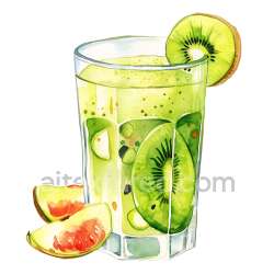 seamless Watercolor Style Kiwi and Apple Juice Breakfast Graphic texture 8k free download PBR