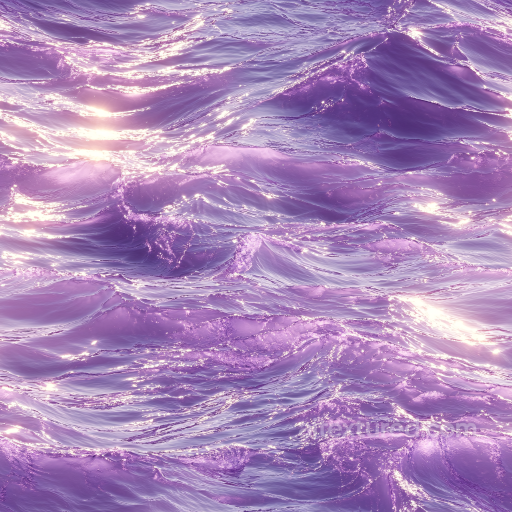 Stylized Purple Ocean Surface Water Seamless Texture with Reflective Waves seamless Water PBR texture