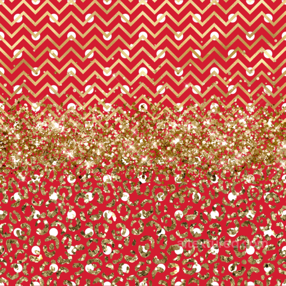 with Gold Glitter Leopard and Chevron Patterns on Red Background Christmas glitter texture preview