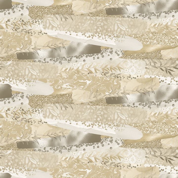 Gold & Beige Floral Glitter Pattern seamless PBR texture preview