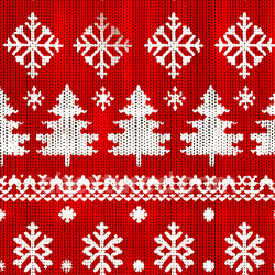 seamless Seamless 3D PBR Texture of Red Knitted Fabric with White Christmas Motifs texture 8k free download PBR