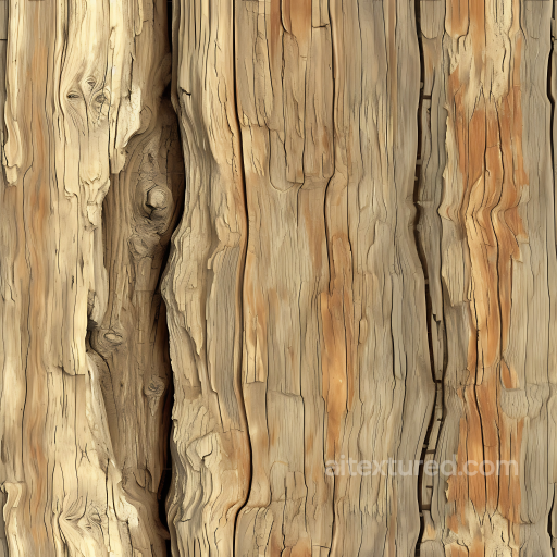 Weathered Light Wood PBR Texture with Cracks and Knots seamless Wood PBR texture