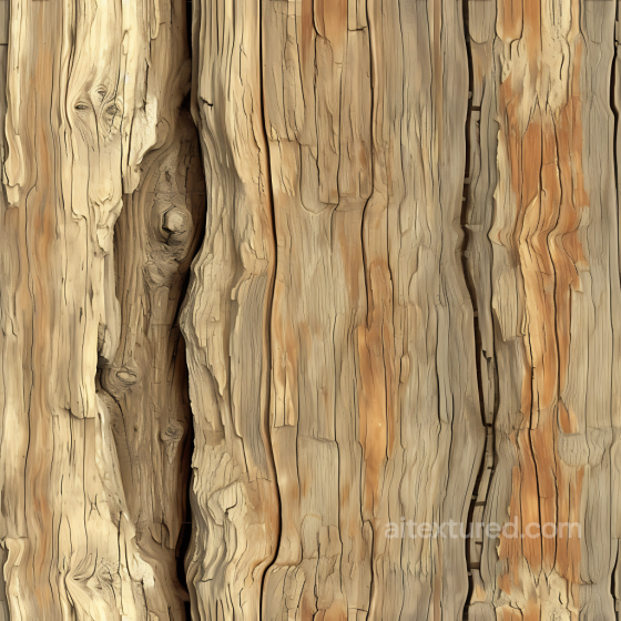Weathered Light Wood PBR Texture with Cracks and Knots Wood texture preview
