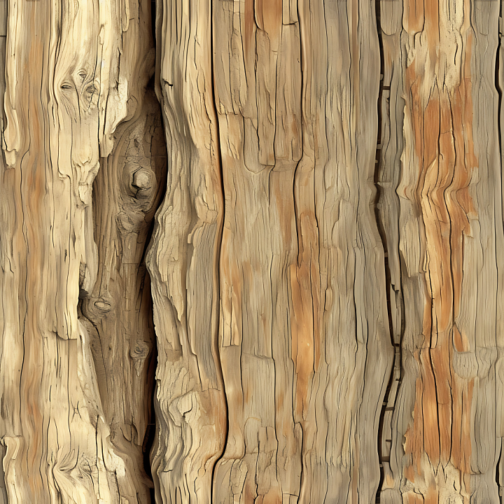 Weathered Light Wood with Cracks and Knots seamless PBR texture preview
