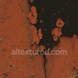 seamless Seamless 3D PBR Texture of Cracked Rusty Red-Orange Metal with Chipped Paint texture 8k free download PBR