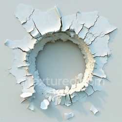 seamless Seamless 3D Cracked and Holed Painted Plaster PBR Texture with Jagged Splits texture 8k free download PBR