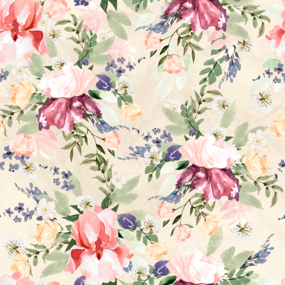 Watercolor Floral Fabric Texture with Soft Pastel Flowers Flower texture preview