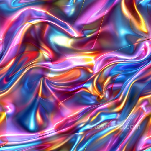 Seamless 3D PBR Texture of Glossy Iridescent Fabric with Multicolor Highlights texture preview