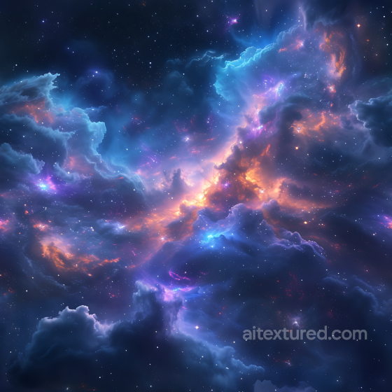 Space PBR Texture Featuring Vibrant Nebula Clouds and Cosmic Glow Star, space, planets texture preview
