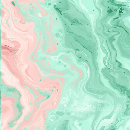 Blush Pink and Mint Pastel Marble PBR Texture with Swirling Veins seamless Marble PBR texture