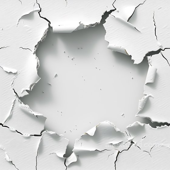 Cracked and Peeling White Paint PBR Texture with Jagged Edges Cracked & Holes texture preview