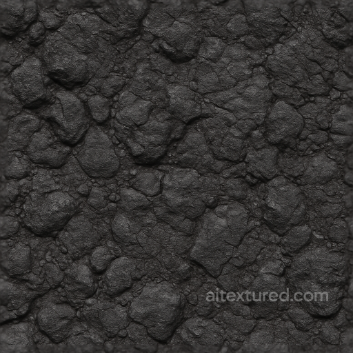 Coal Clinker Surface Burnt Rough Black seamless Coal PBR texture
