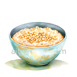 seamless Watercolor Sorghum Porridge Breakfast Bowl Illustration texture 8k free download PBR